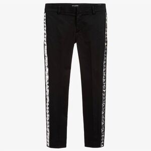 NWT Balmain Kids Pyramid Stud Tux Stripe Trouser Pant Black Sz 12